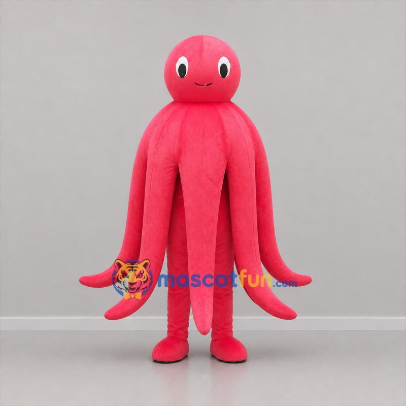 Custom Pink Octopus Mascot Costume Adult Full Body Suit for Ocean Events