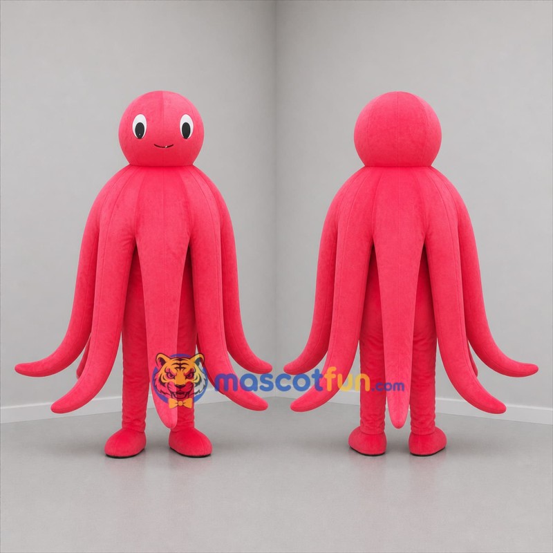 Custom Pink Octopus Mascot Costume Adult Full Body Suit for Ocean Events