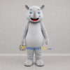 Custom Gray Rhino Mascot Costume Adult Full Body Suit for Zoo Events