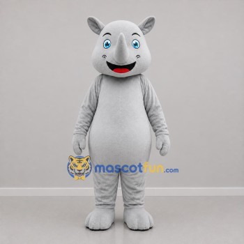 Custom Gray Rhino Mascot Costume Adult Full Body Suit for Zoo Events