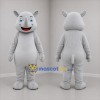 Custom Gray Rhino Mascot Costume Adult Full Body Suit for Zoo Events