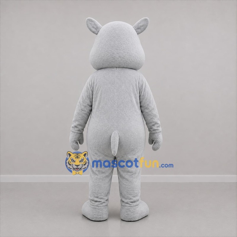 Custom Gray Rhino Mascot Costume Adult Full Body Suit for Zoo Events