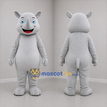 Custom Gray Rhino Mascot Costume Adult Full Body Suit for Zoo Events