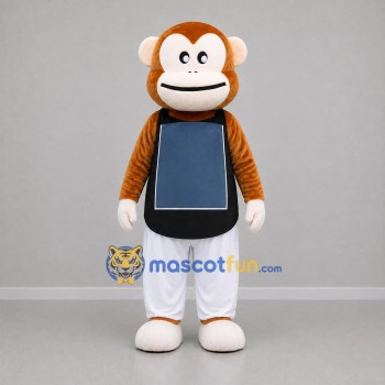 Custom Brown Black and White Monkey Mascot Costume Adult Full Body Suit for Children's Events