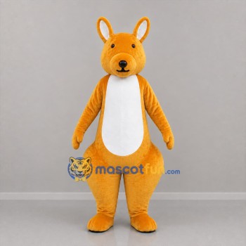 Custom Golden Brown and White Kangaroo Mascot Costume Adult Full Body Suit for Wildlife Events