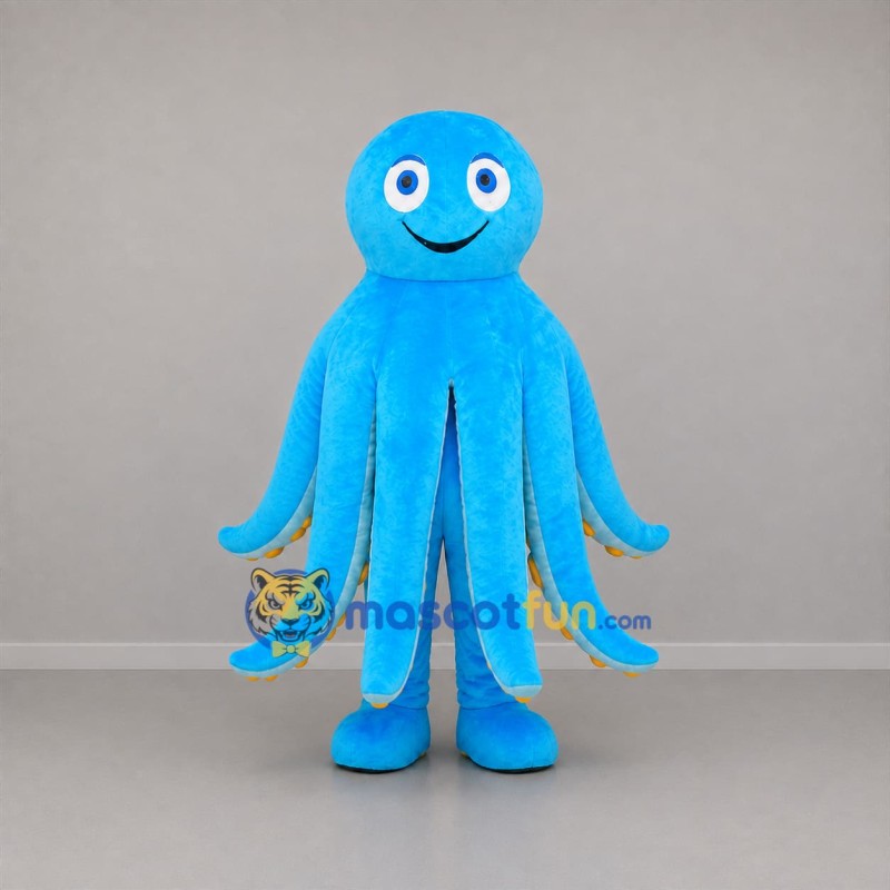 Custom Blue Octopus Mascot Costume Adult Full Body Suit for Ocean Events