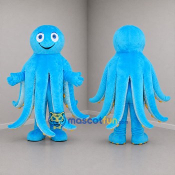 Custom Blue Octopus Mascot Costume Adult Full Body Suit for Ocean Events