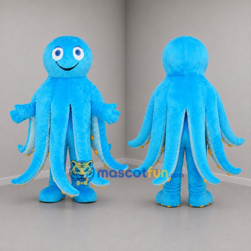 Custom Blue Octopus Mascot Costume Adult Full Body Suit for Ocean Events