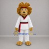 Custom Brown and White Martial Arts Lion Mascot Costume Adult Full Body Suit for Sports Events
