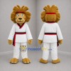 Custom Brown and White Martial Arts Lion Mascot Costume Adult Full Body Suit for Sports Events
