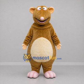 Custom Brown and Cream Rat Mascot Costume Adult Full Body Suit for Children's Events