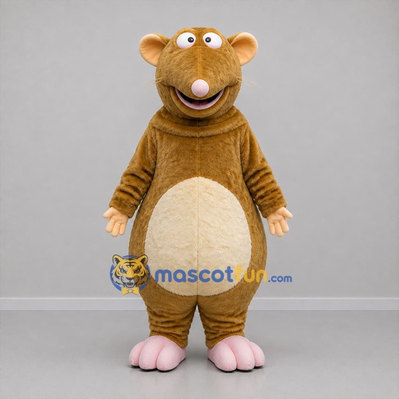 Custom Brown and Cream Rat Mascot Costume Adult Full Body Suit for Children's Events