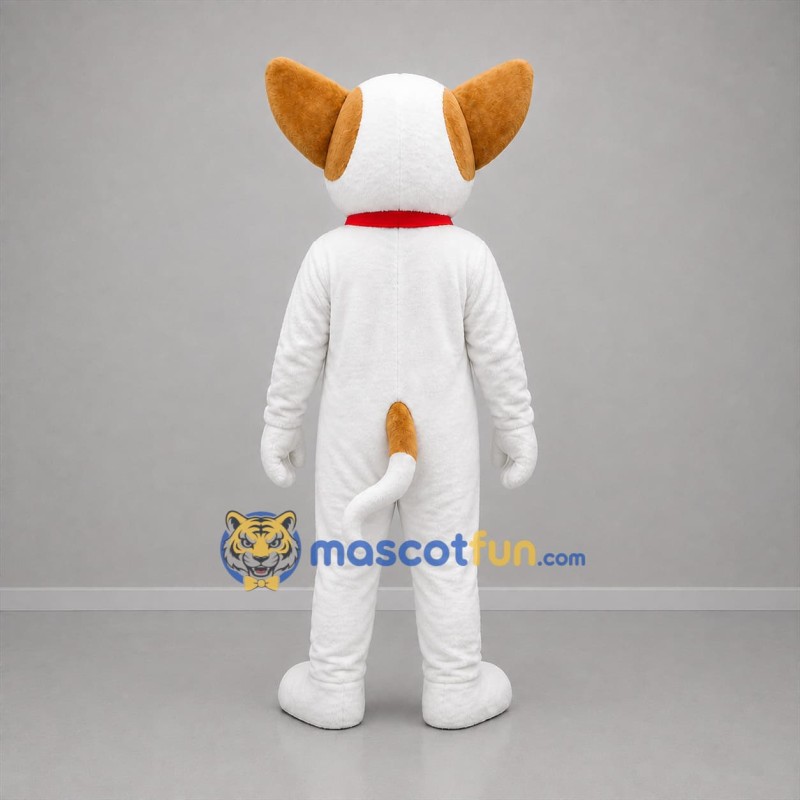 Custom White and Brown Dog Mascot Costume Adult Full Body Suit for Pet Events