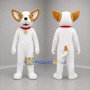 Custom White and Brown Dog Mascot Costume Adult Full Body Suit for Pet Events