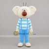 Custom Cream and Light Blue Koala Mascot Costume Adult Full Body Suit for Children's Events