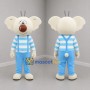 Custom Cream and Light Blue Koala Mascot Costume Adult Full Body Suit for Children's Events