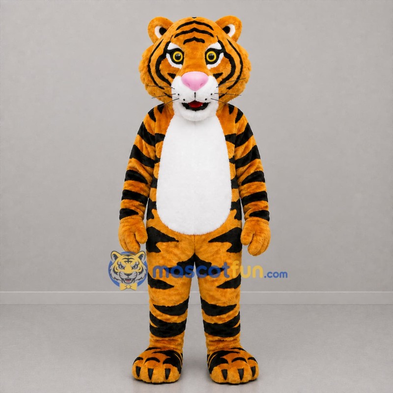 Custom Orange Black and White Tiger Mascot Costume Adult Full Body Suit for Zoo Events