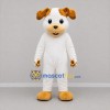 Custom White and Tan Puppy Mascot Costume Adult Full Body Suit for Pet Events