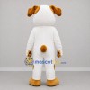 Custom White and Tan Puppy Mascot Costume Adult Full Body Suit for Pet Events