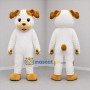 Custom White and Tan Puppy Mascot Costume Adult Full Body Suit for Pet Events