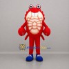 Custom Red and Cream Crab Mascot Costume Adult Full Body Suit for Seafood Promotions