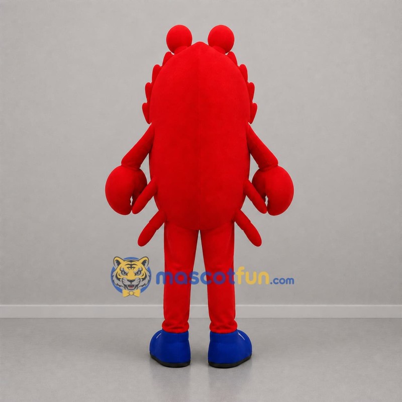 Custom Red and Cream Crab Mascot Costume Adult Full Body Suit for Seafood Promotions