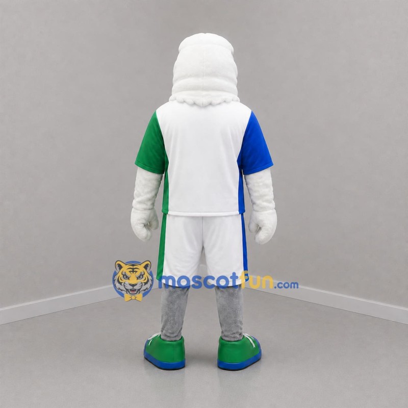 Custom White Blue and Green Eagle Mascot Costume Adult Full Body Suit for Sports Events