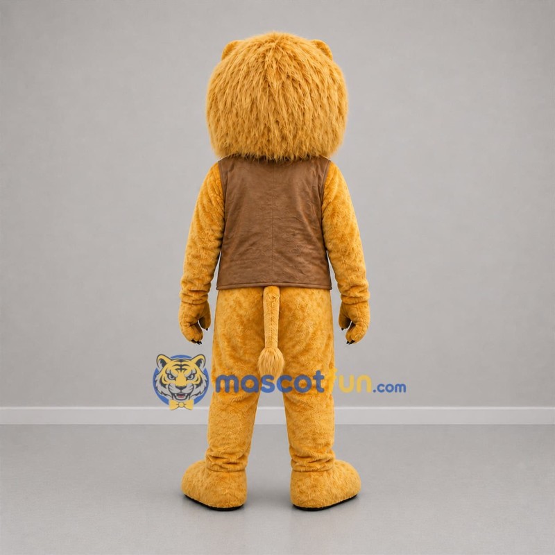 Custom Golden Brown and Tan Lion Mascot Costume Adult Full Body Suit for Adventure Events