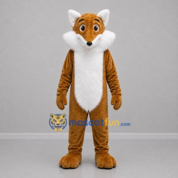Custom Brown and White Fox Mascot Costume Adult Full Body Suit for Nature Events