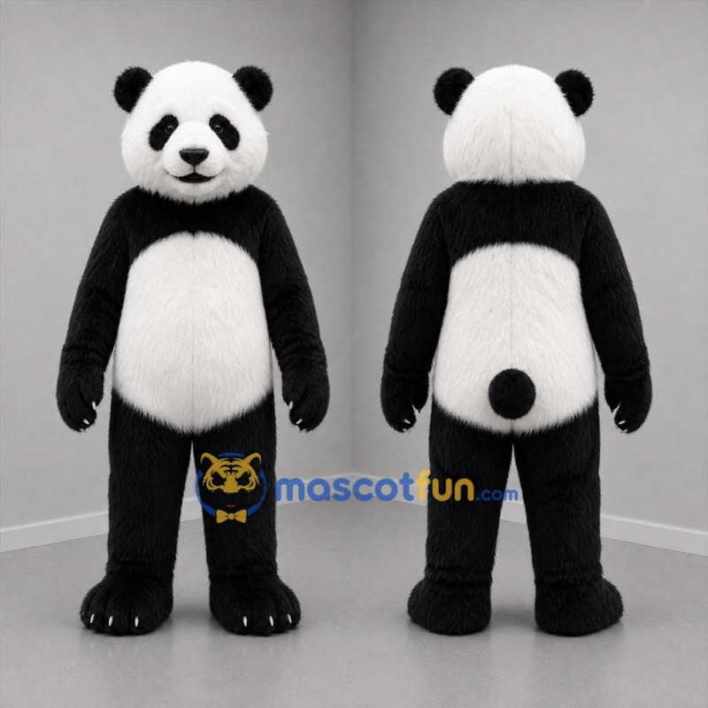 Custom Black and White Panda Mascot Costume Adult Full Body Suit for Wildlife Events