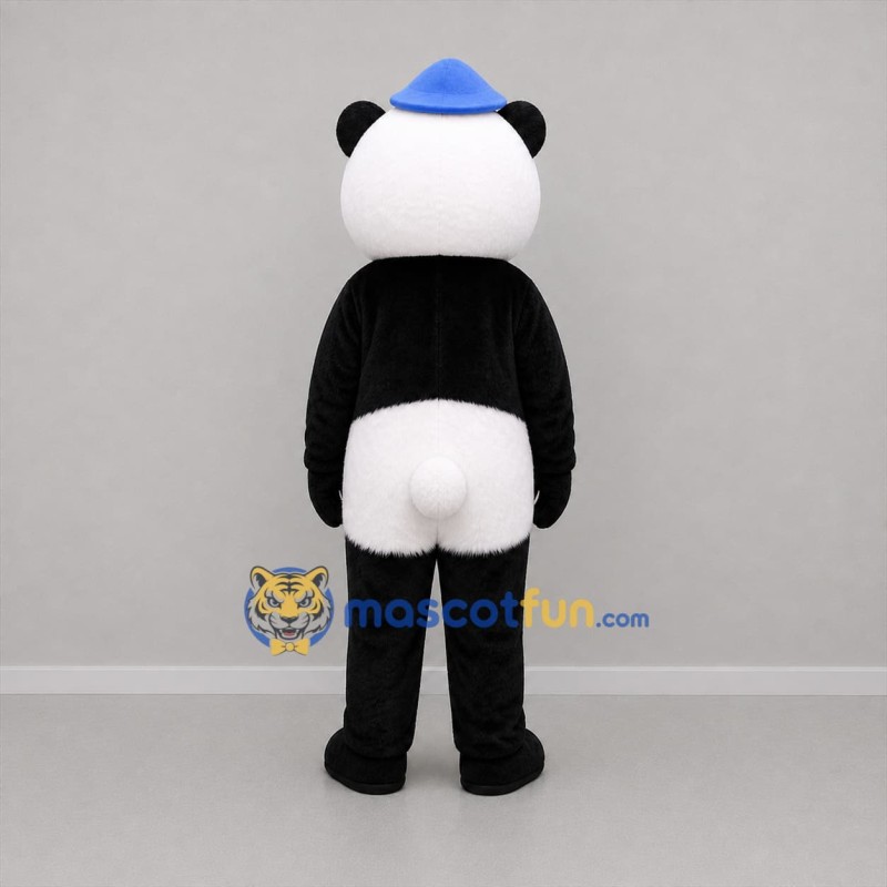 Custom Black White and Blue Panda Mascot Costume Adult Full Body Suit for Children's Events