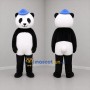 Custom Black White and Blue Panda Mascot Costume Adult Full Body Suit for Children's Events