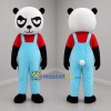 Custom Black White and Light Blue Panda Mascot Costume Adult Full Body Suit for Children's Events