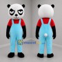 Custom Black White and Light Blue Panda Mascot Costume Adult Full Body Suit for Children's Events