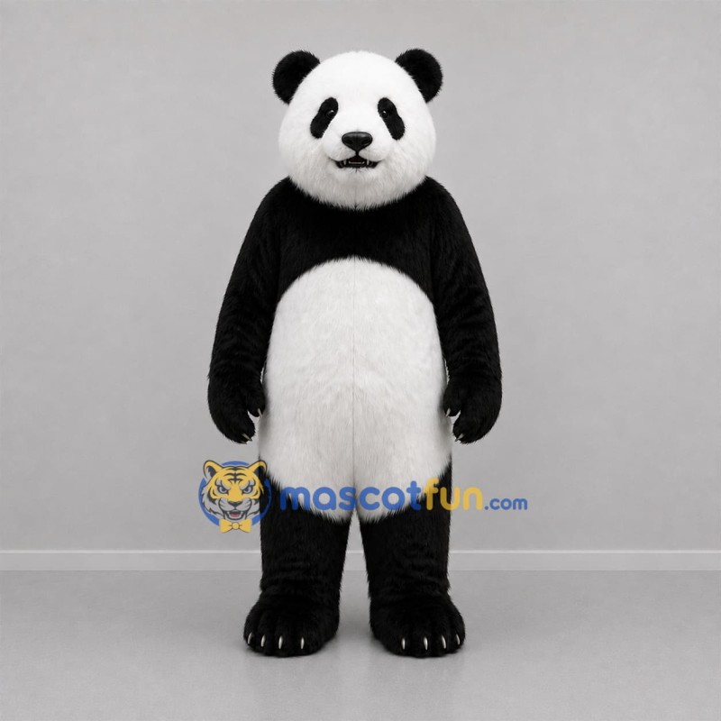 Custom Black and White Panda Mascot Costume Adult Full Body Suit for Wildlife Events