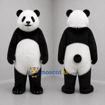 Custom Black and White Panda Mascot Costume Adult Full Body Suit for Wildlife Events