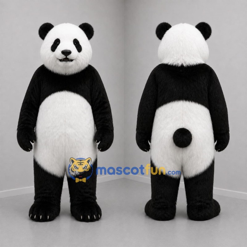 Custom Black and White Panda Mascot Costume Adult Full Body Suit for Wildlife Events