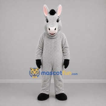 Custom Gray and Black Donkey Mascot Costume Adult Full Body Suit for Farm Events