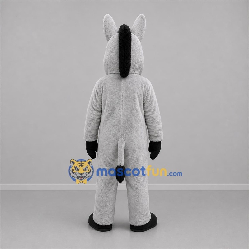 Custom Gray and Black Donkey Mascot Costume Adult Full Body Suit for Farm Events
