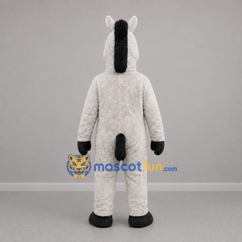 Custom Gray and Black Donkey Mascot Costume Adult Full Body Suit for Farm Events