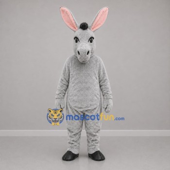 Custom Gray and Black Donkey Mascot Costume Adult Full Body Suit for Farm Events