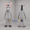 Custom Gray and Black Donkey Mascot Costume Adult Full Body Suit for Farm Events