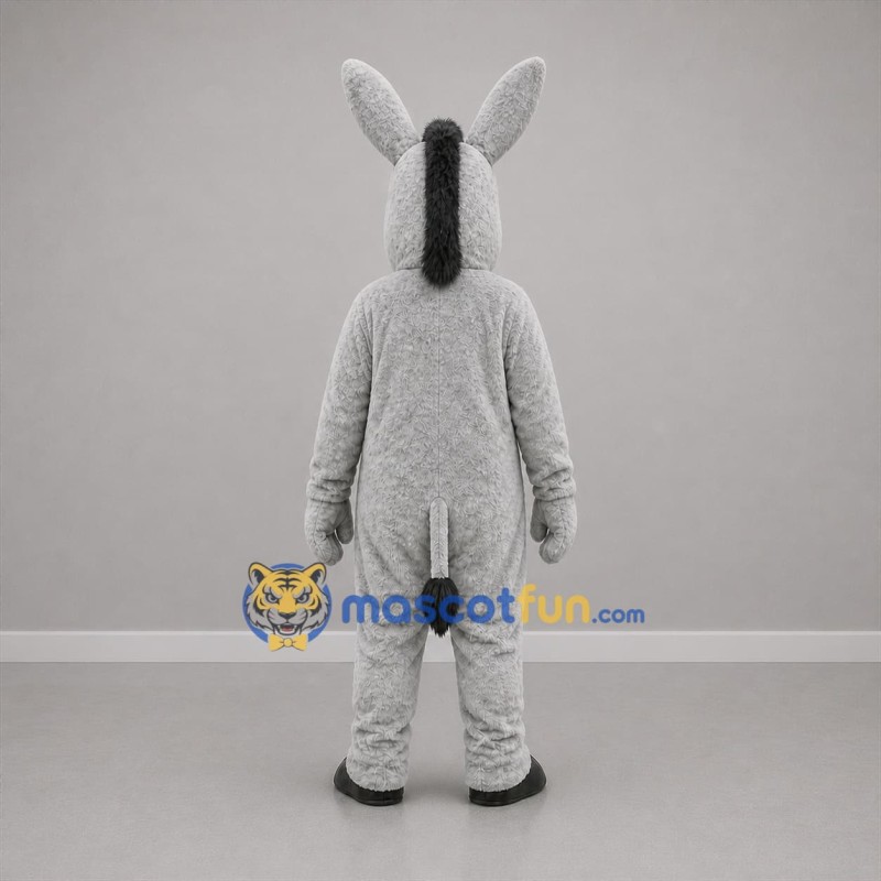 Custom Gray and Black Donkey Mascot Costume Adult Full Body Suit for Farm Events