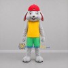 Custom Gray Yellow and Green Rabbit Mascot Costume Adult Full Body Suit for Children's Events