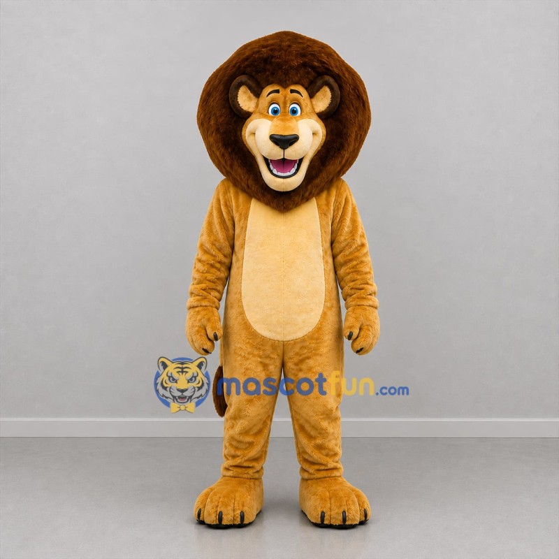 Custom Golden Brown Lion Mascot Costume Adult Full Body Suit for Zoo Events