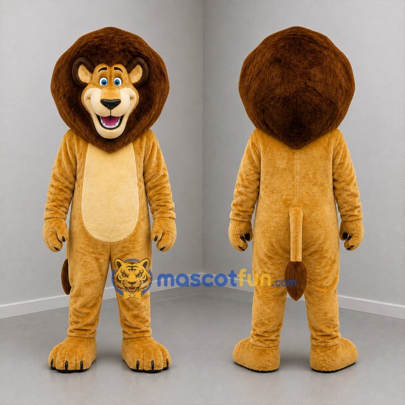 Custom Golden Brown Lion Mascot Costume Adult Full Body Suit for Zoo Events