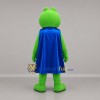Custom Green and Blue Superhero Frog Mascot Costume Adult Full Body Suit for Environmental Events