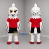 Custom White Black and Red Snowy Owl Mascot Costume Adult Full Body Suit for School Events