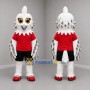 Custom White Black and Red Snowy Owl Mascot Costume Adult Full Body Suit for School Events