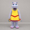 Custom Lavender and Yellow Hippo Girl Mascot Costume Adult Full Body Suit for Children's Events